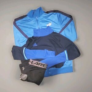 Boys Soccer Lot Of 3 Adidas Condivo Shirt UA Pants Puma Jacket Medium Base Layer